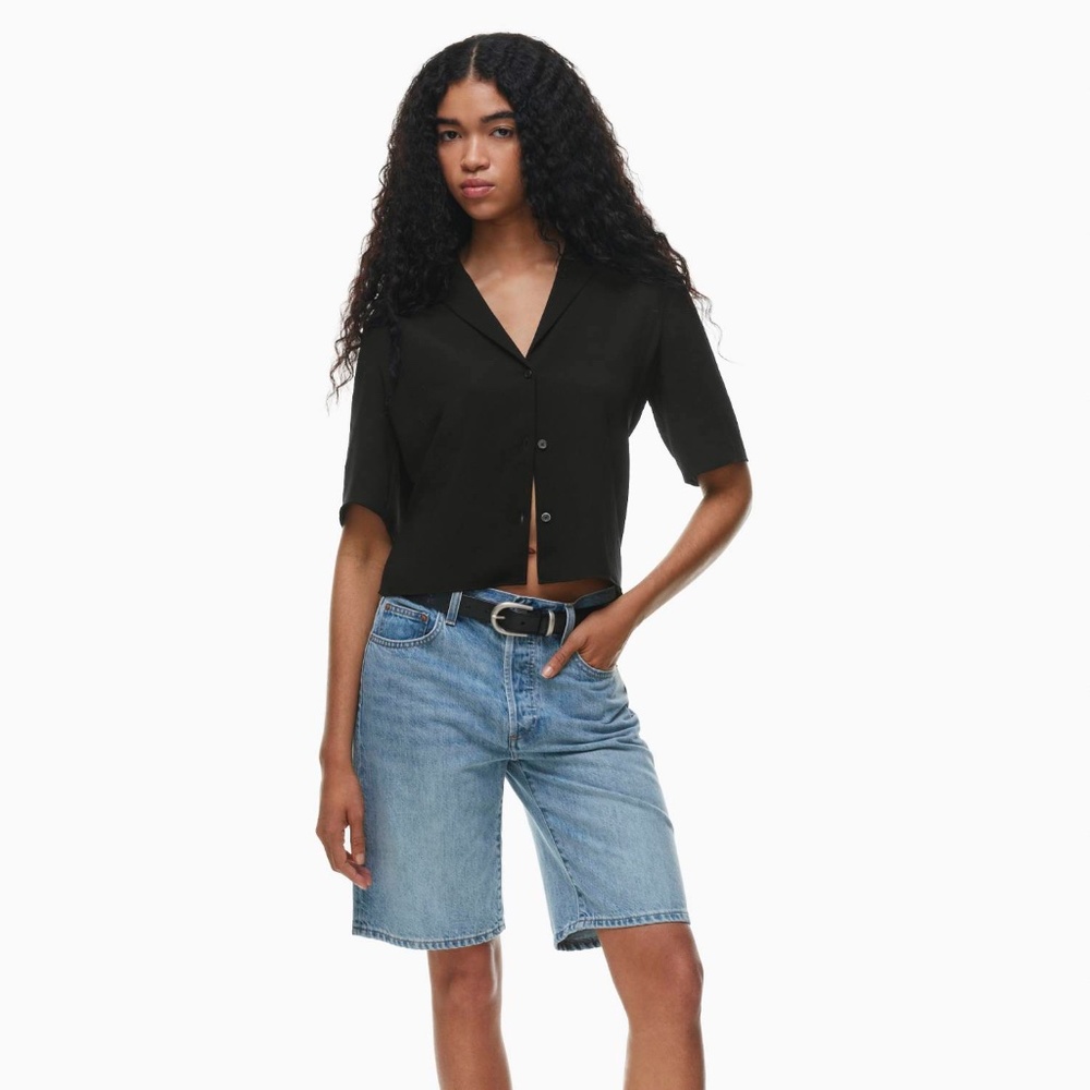 Aritzia Wilfred Beso Short Sleeve Blouse